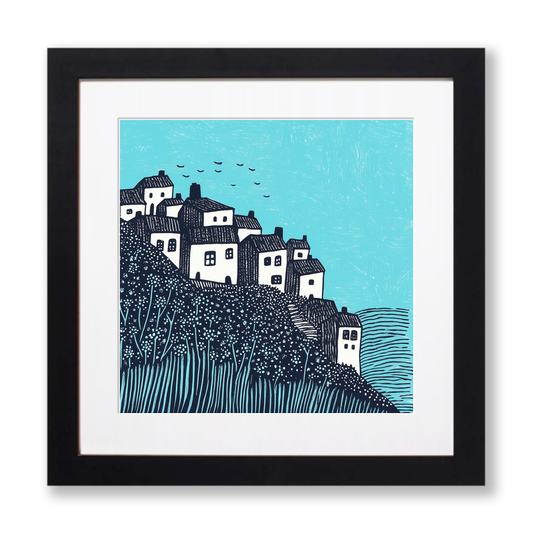 Port Isaac Linoprint-Style Art (603-1)