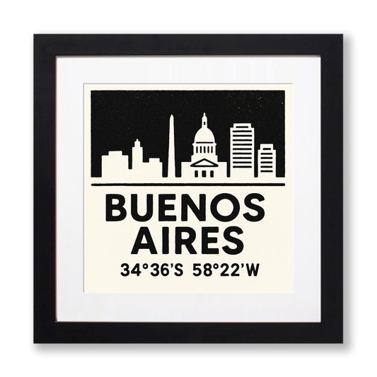 Place Coordinates Linoprint-Style Art (c281)