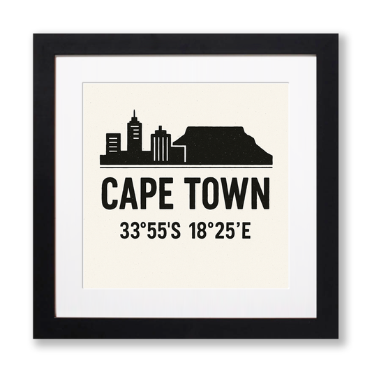 Place Coordinates Linoprint-Style Art (c290)