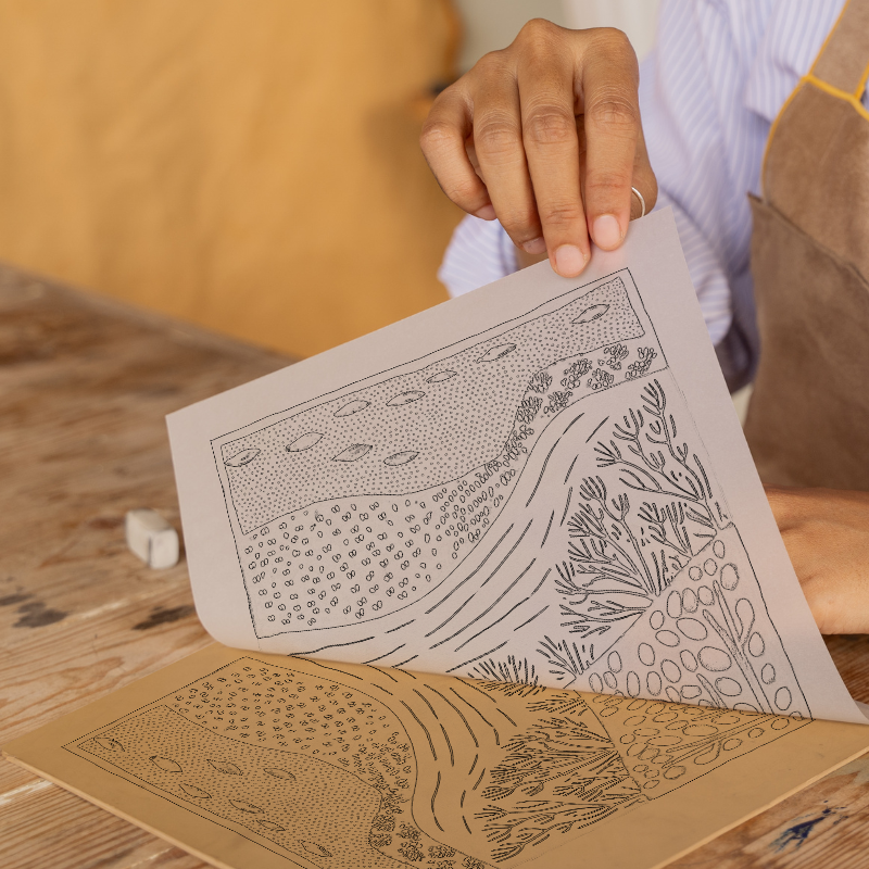 Organic patterns Linoprint-Style Art (542-1)