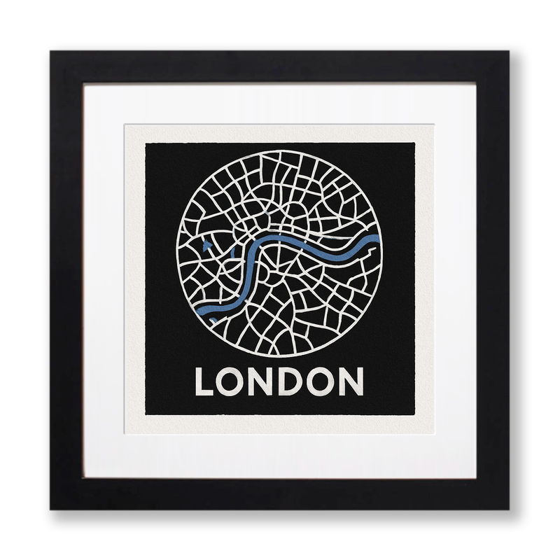 Maps Linoprint-Style Art (c13)