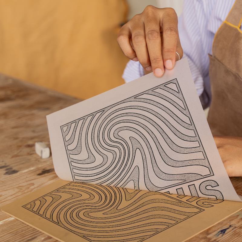 Bauhaus Design Linoprint-Style Art (c476)