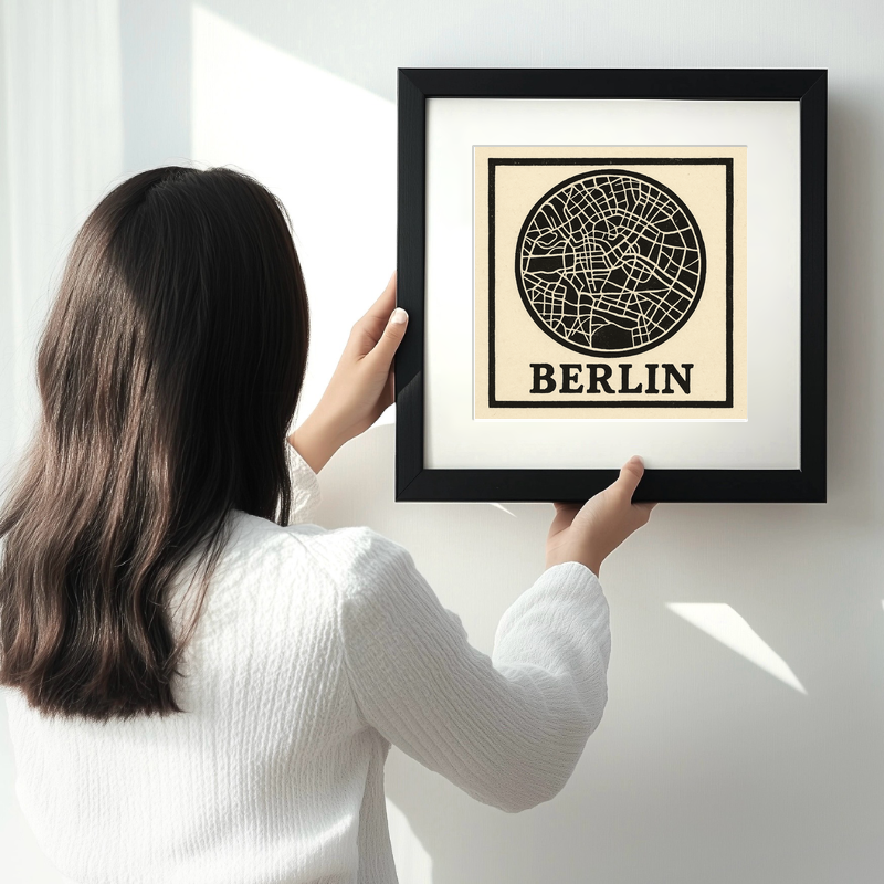 Maps Linoprint-Style Art (c19)