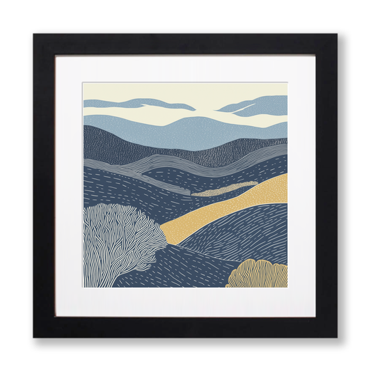 Scree slope pattern Linoprint-Style Art (2538-4)