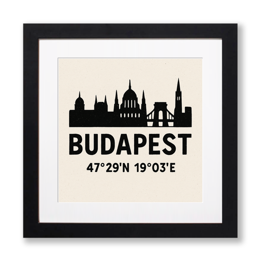 Place Coordinates Linoprint-Style Art (c307)