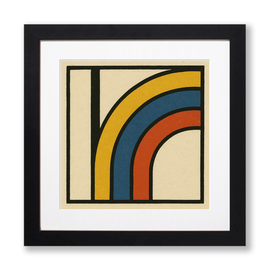 Bauhaus Design Linoprint-Style Art (c461)