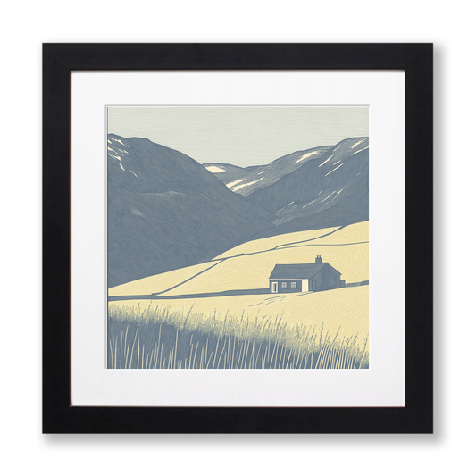 Place Fell in the Lake District Linoprint-Style Art (2506-4)