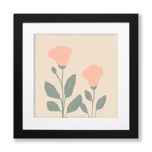 Canterbury Bells Linoprint-Style Art (1505-1)