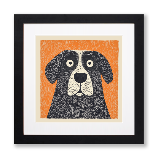 Saint Bernard Linoprint-Style Art (1483-1)