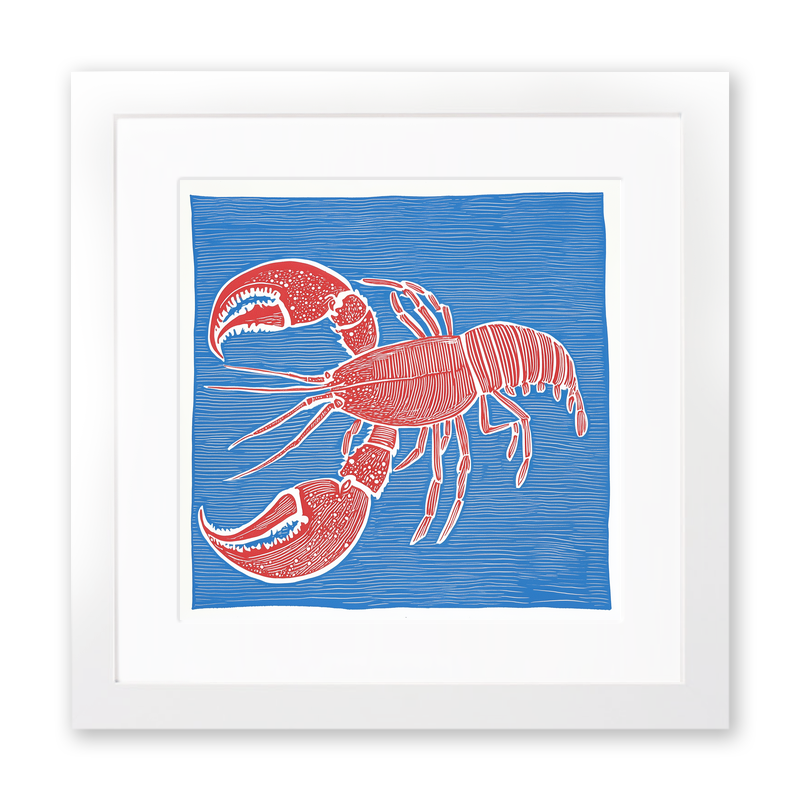 Lobster Linoprint-Style Art (1047-1)
