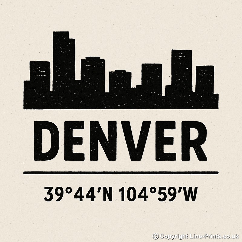 Place Coordinates Linoprint-Style Art (c314)