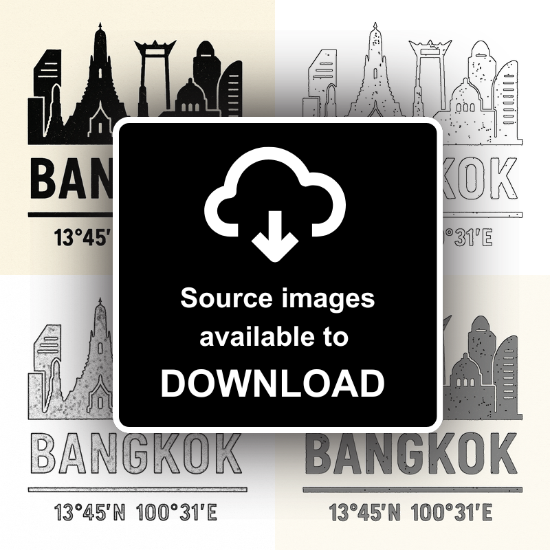 Place Coordinates Linoprint-Style Art (c325)