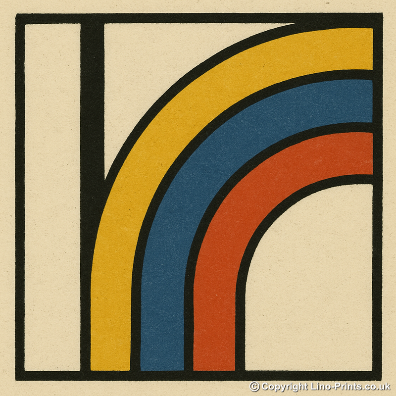 Bauhaus Design Linoprint-Style Art (c461)