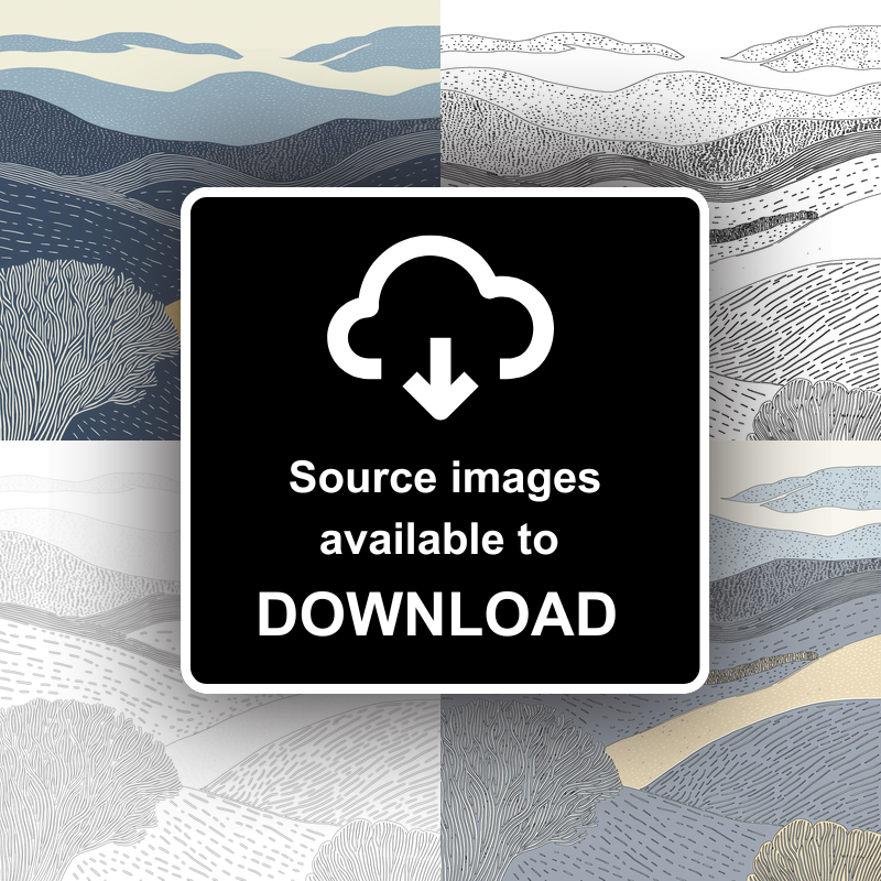 Scree slope pattern Linoprint-Style Art (2538-4)