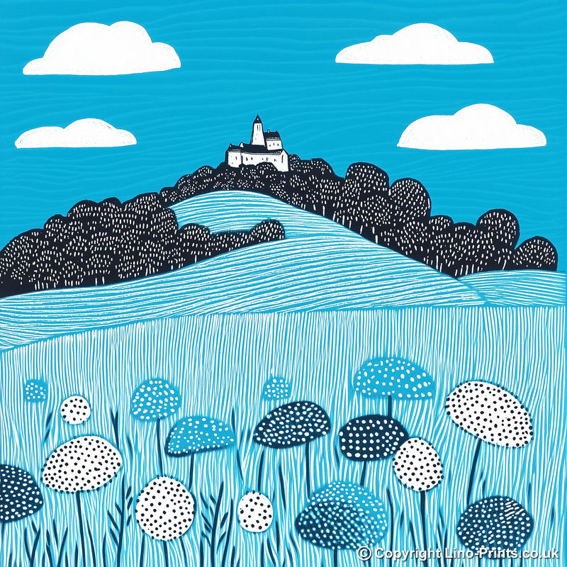St Michael’s Mount, Cornwall Linoprint-Style Art (583-1)