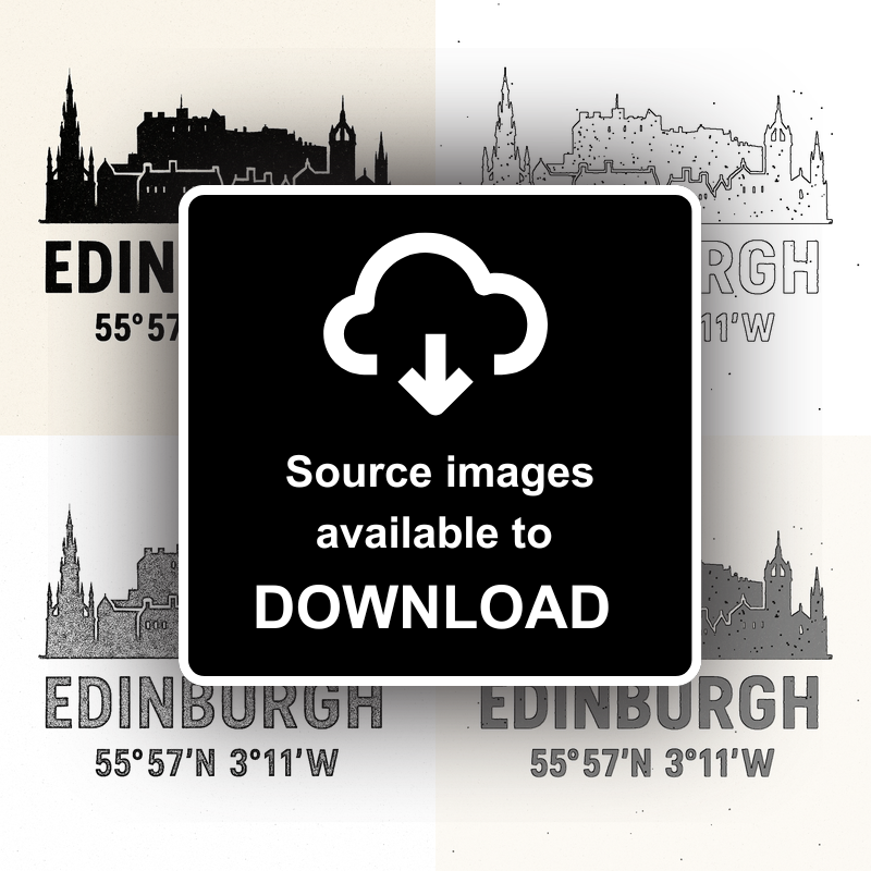 Place Coordinates Linoprint-Style Art (c303)