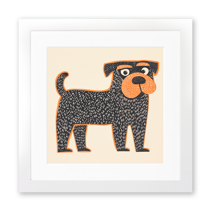 Boxer Linoprint-Style Art (1453-1)