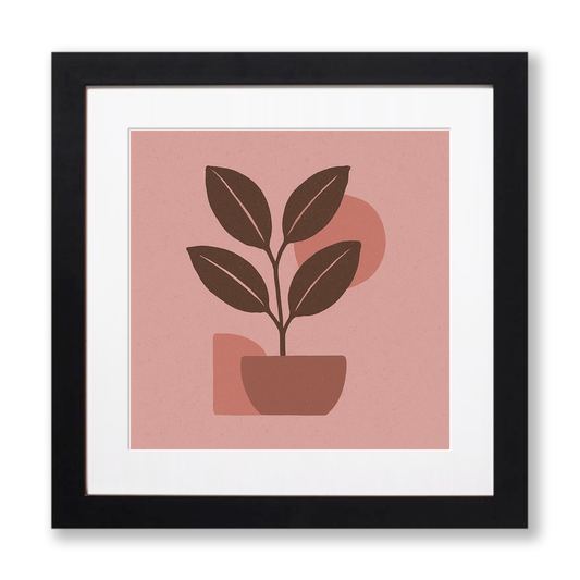 Flowers and Plants Linoprint-Style Art (c527)