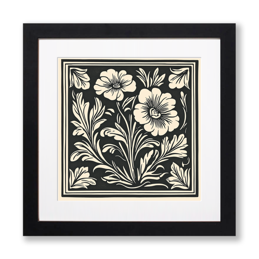 Anemone Linoprint-Style Art (1693-1)