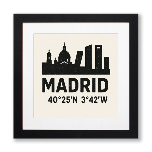 Place Coordinates Linoprint-Style Art (c257)