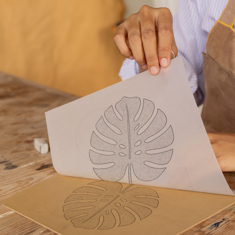 Flowers and Plants Linoprint-Style Art (c530)