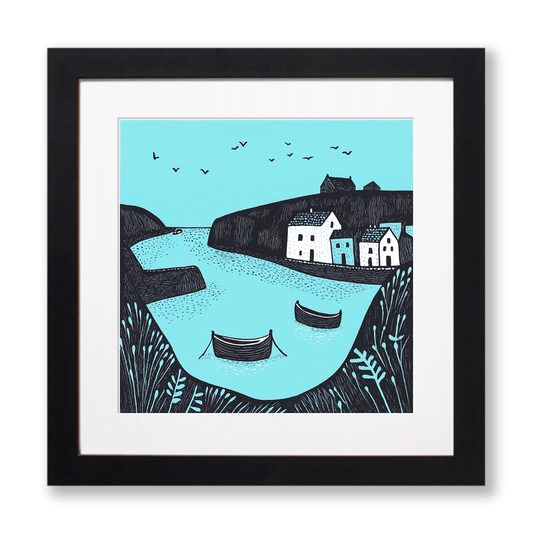 Staithes, North Yorkshire Linoprint-Style Art (820-1)