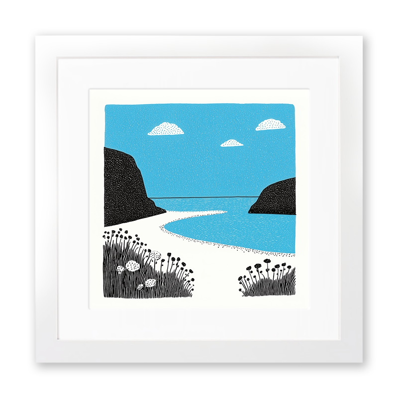 Sandwood Bay, Sutherland Linoprint-Style Art (815-1)