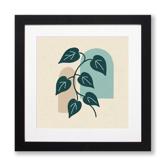 Flowers and Plants Linoprint-Style Art (c516)