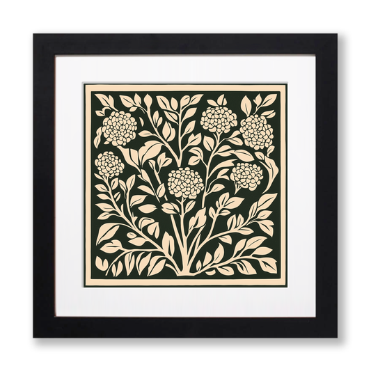 Lantana Linoprint-Style Art (1723-1)