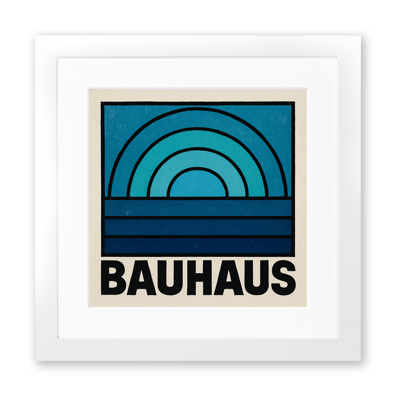 Bauhaus Design Linoprint-Style Art (c466)