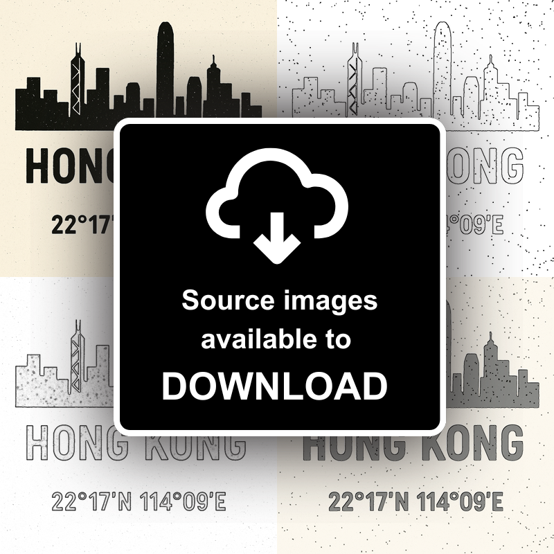 Place Coordinates Linoprint-Style Art (c341)