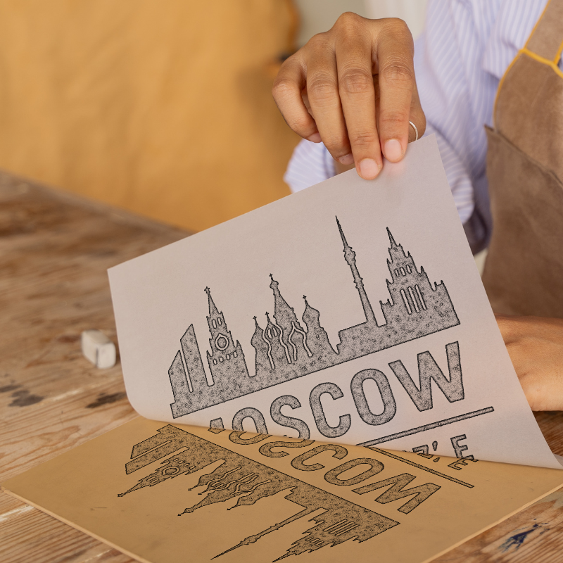 Place Coordinates Linoprint-Style Art (c335)