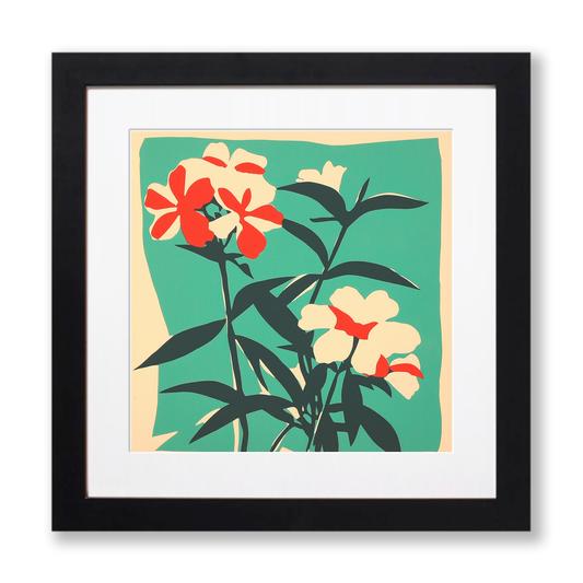 Phlox Linoprint-Style Art (1670-1)