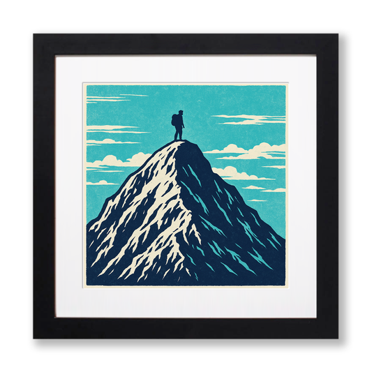 Mountains Linoprint-Style Art (c372)