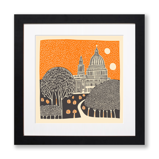 St Paul's Cathedral, London Linoprint-Style Art (195-1)