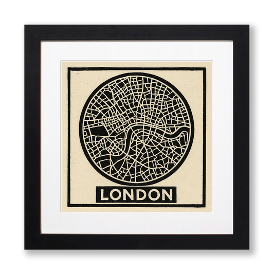 Maps Linoprint-Style Art (c17)