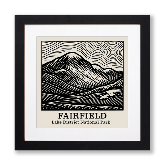 Mountains Linoprint-Style Art (c355)