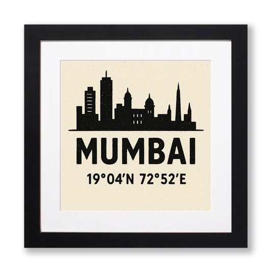 Place Coordinates Linoprint-Style Art (c279)