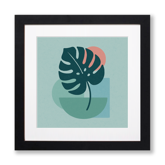 Flowers and Plants Linoprint-Style Art (c526)