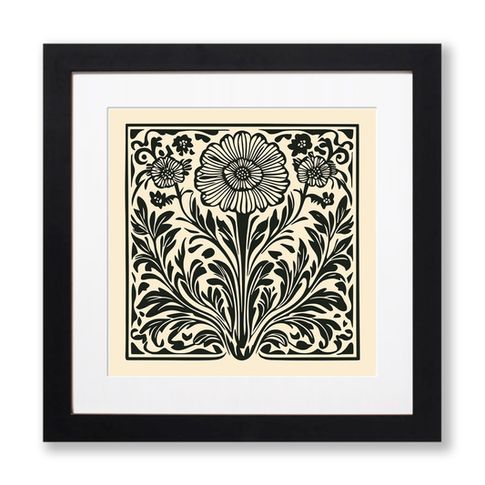 Helenium Linoprint-Style Art (1718-1)