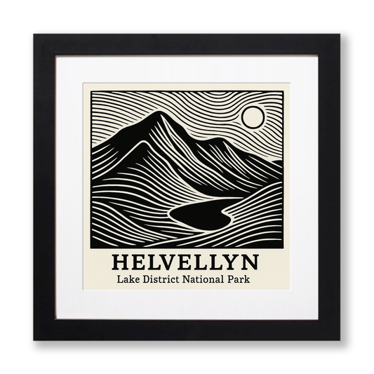 Mountains Linoprint-Style Art (c367)