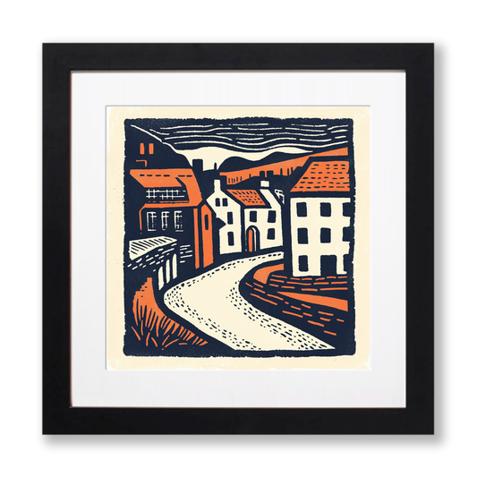 Grey Street, Newcastle Linoprint-Style Art (16-1)