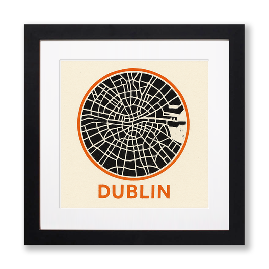 Maps Linoprint-Style Art (c46)