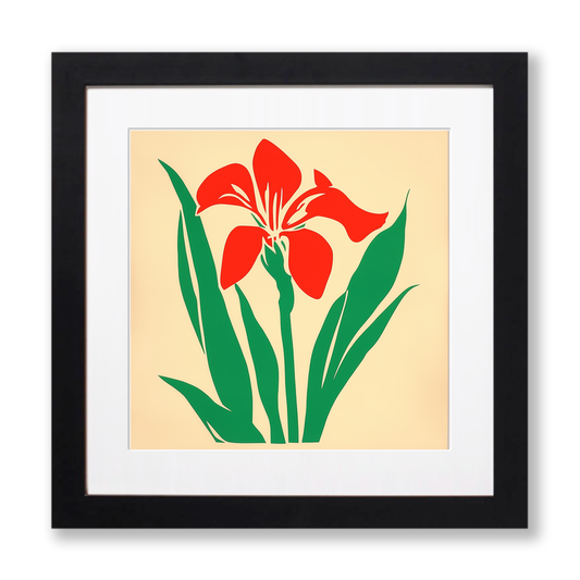 Iris Linoprint-Style Art (1657-1)