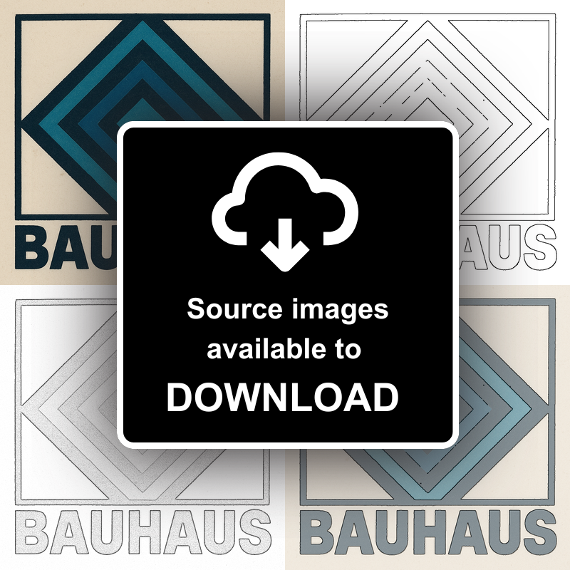 Bauhaus Design Linoprint-Style Art (c480)