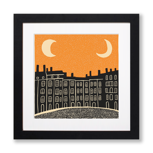 Royal Crescent, Bath Linoprint-Style Art (189-1)
