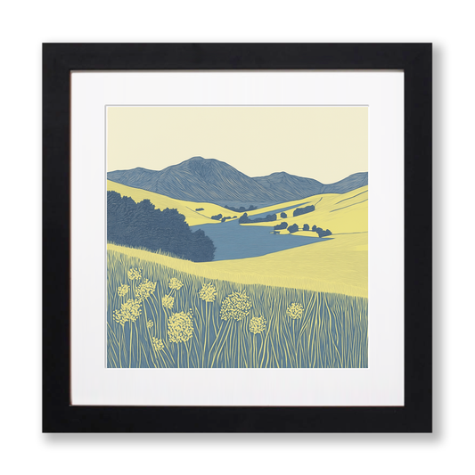 Latrigg in the Lake District Linoprint-Style Art (2475-1)