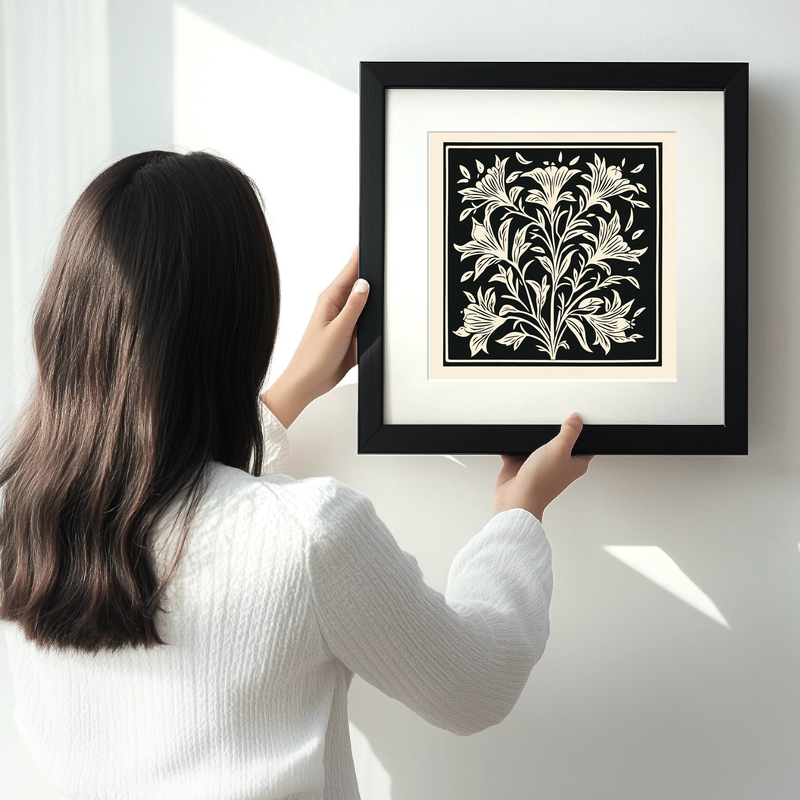 Penstemon Linoprint-Style Art (1732-1)