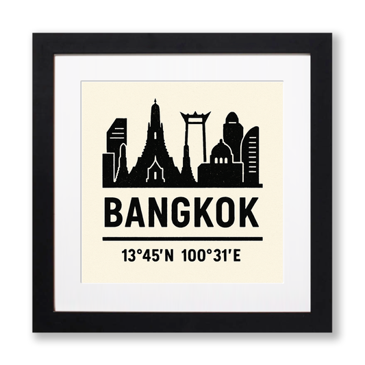 Place Coordinates Linoprint-Style Art (c325)