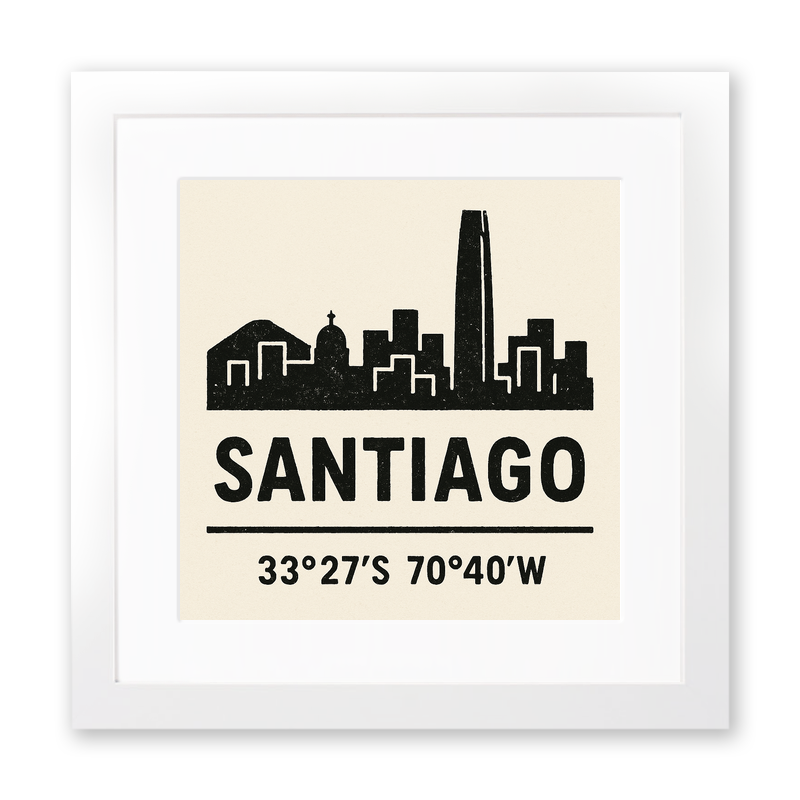 Place Coordinates Linoprint-Style Art (c280)